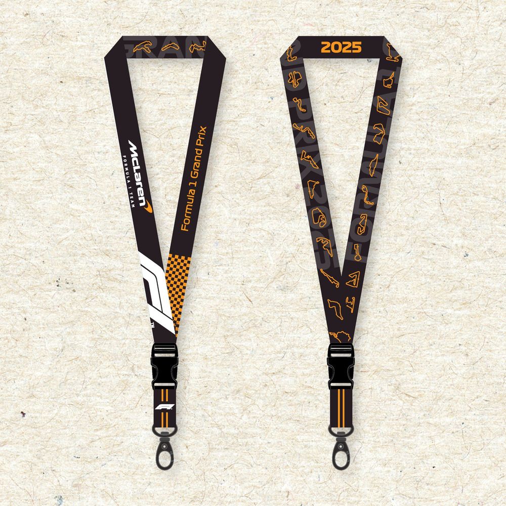 McLaren Formula 1 Team Lanyard - Engineered for performance, Built for Style. A full sublimated lanyard equipped with Buckle and Hook for convenience. Soft polyester material gentle to skin. Designed with love for Formula 1 fans.