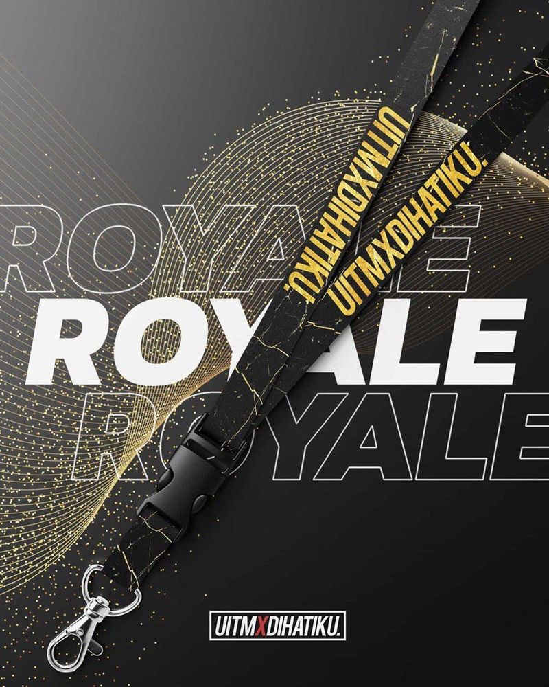 Royale UiTM Lanyard - Bring the spirits of champion to the class with our Uitm Series Lanyard. A full sublimated lanyard equipped with Buckle and Hook for convenience. Soft polyester material gentle to skin.