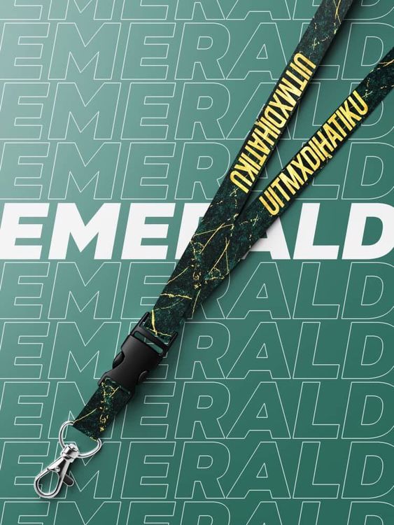 Emerald UiTM Lanyard - Bring the spirits of champion to the class with our Uitm Series Lanyard. A full sublimated lanyard equipped with Buckle and Hook for convenience. Soft polyester material gentle to skin.