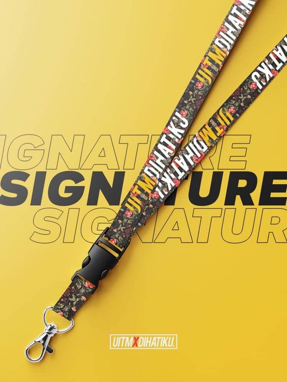 Signature UiTM Lanyard - Bring the spirits of champion to the class with our Uitm Series Lanyard. A full sublimated lanyard equipped with Buckle and Hook for convenience. Soft polyester material gentle to skin.